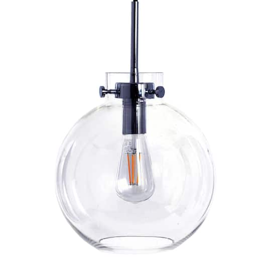 Hello Honey® Robert Stevenson Lighting Marson 15" Clear Glass & Chrome Metal Ceiling Light